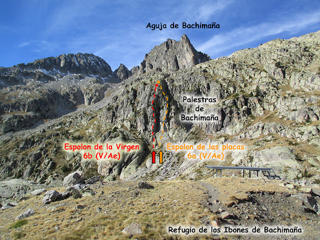 Vía de los Guardas, Vº 210m, Aguja de Bachimaña.