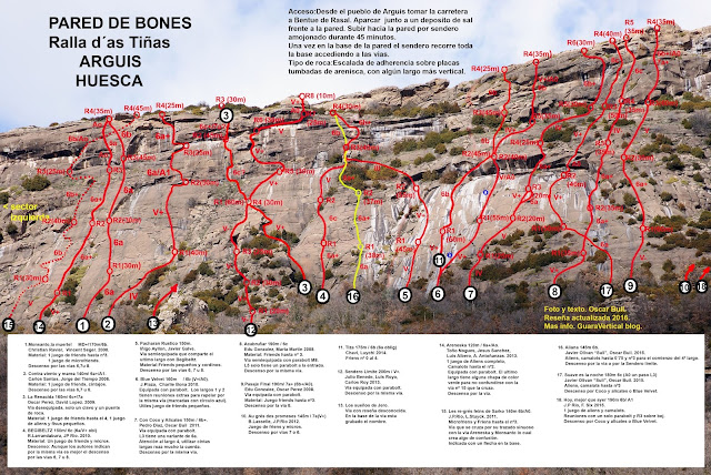 Areneska 120m 6a+/A0 + Coco y Alicates. ARGUIS. Pared de Bones.