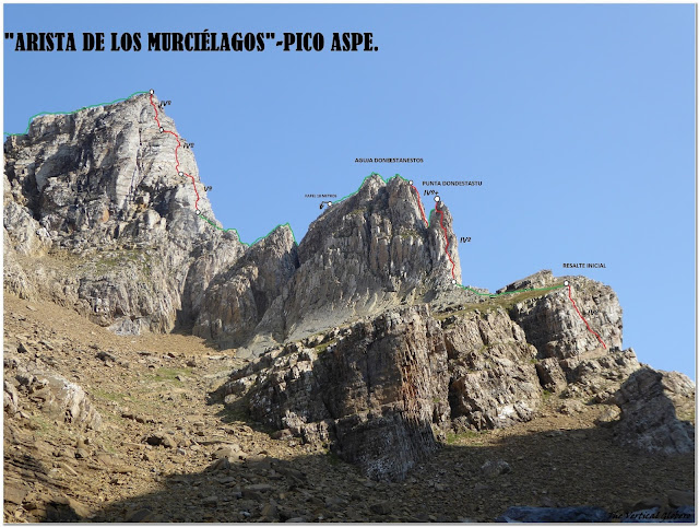 Arista de los Murciélagos (300m, D.) al Aspe 2.640m.
