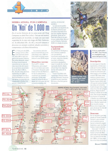 NOI al Puig Campana. Cara Oeste