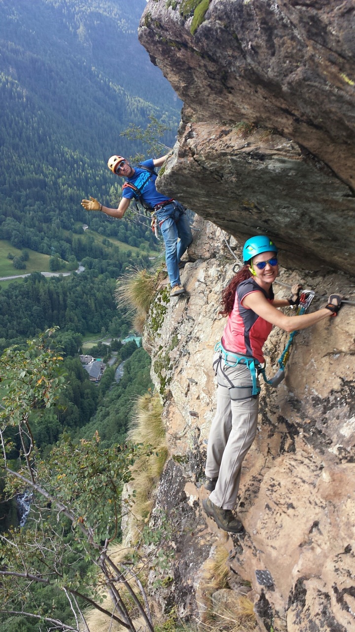 Ferrata Valtourneche, alpes italianos.