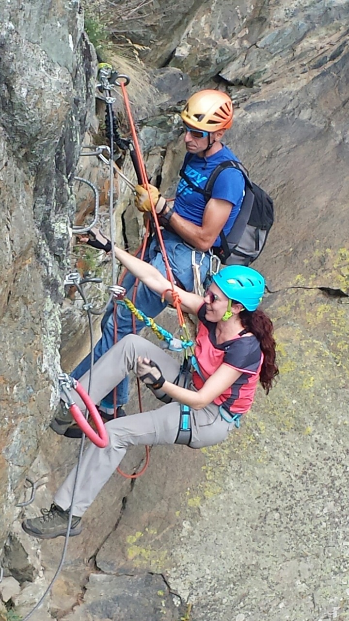 Ferrata Valtourneche, alpes italianos.