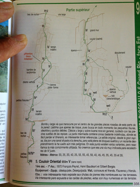 Vía Fouquier al Midi, 620m. V