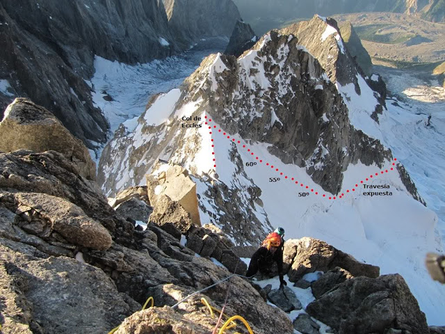 Arista Innominata al Mont Blanc, 1000m MD-