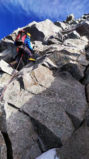 Arista Innominata al Mont Blanc, 1000m MD-