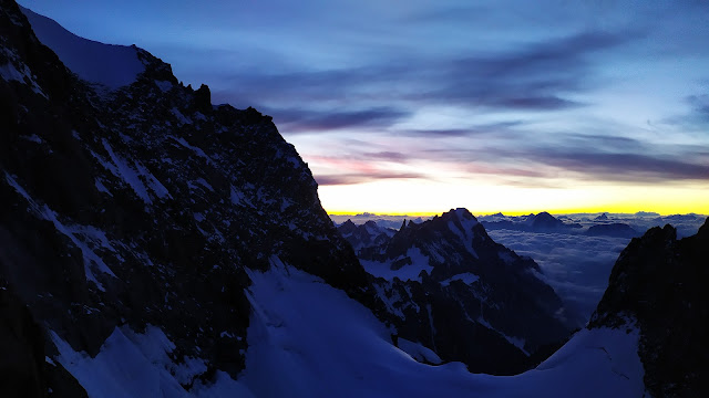 Arista Innominata al Mont Blanc, 1000m MD-