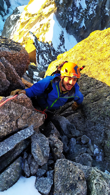 Arista Innominata al Mont Blanc, 1000m MD-
