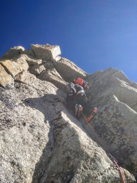 Arista Innominata al Mont Blanc, 1000m MD-