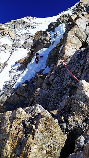 Arista Innominata al Mont Blanc, 1000m MD-