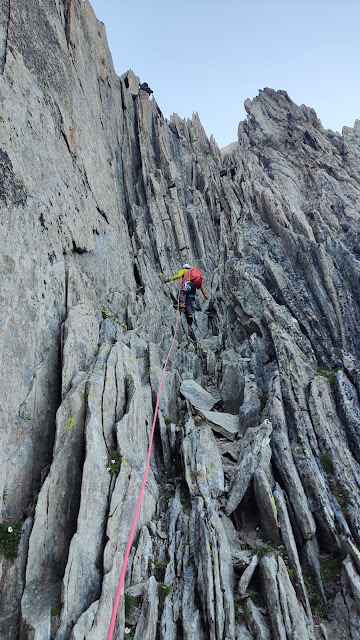 Aiguille du Moine, arista Sur.
