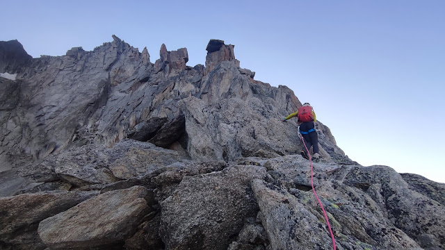 Aiguille du Moine, arista Sur.