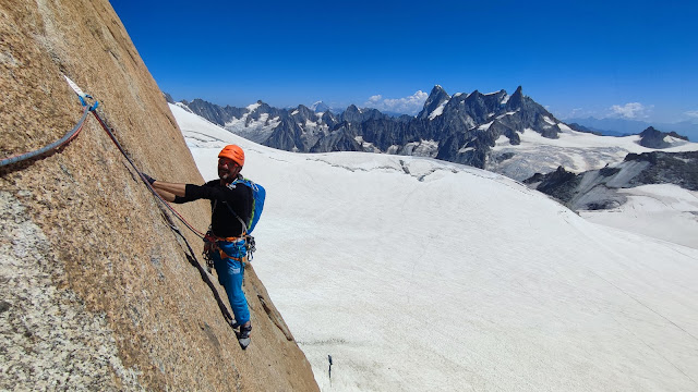 Vía Rebuffat-Baquet, Aguille du Midi. 250m MD+