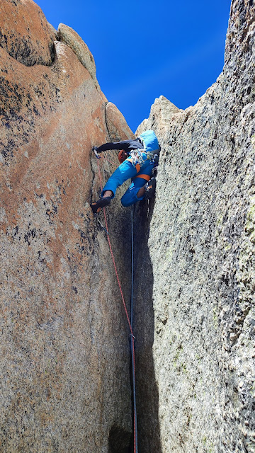 Vía Rebuffat-Baquet, Aguille du Midi. 250m MD+