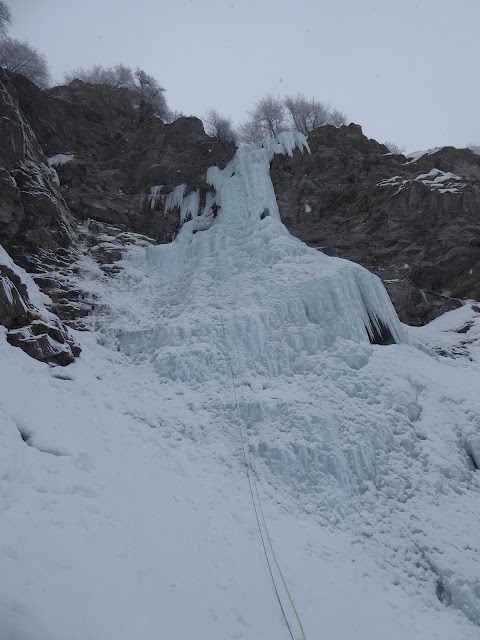 Cascada de hielo Sodoma, Aosta. Italia