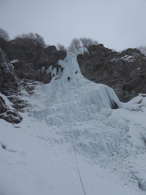 Cascada de hielo Sodoma, Aosta. Italia
