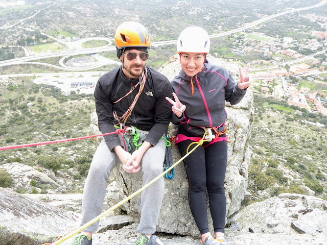 Curso escalada clásica en la Cabrera, Madrid.