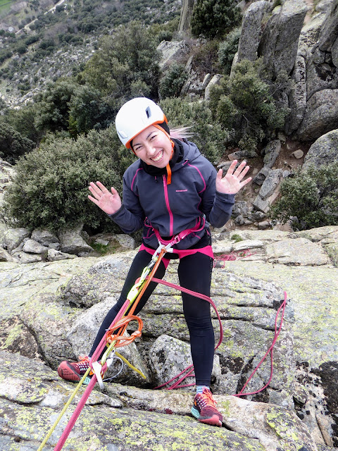 Curso escalada clásica en la Cabrera, Madrid.
