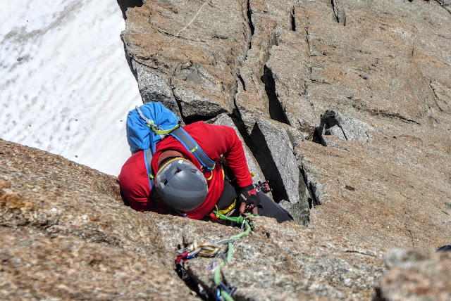 Vía Contamine Punta Lachenal, MD+ 250m
