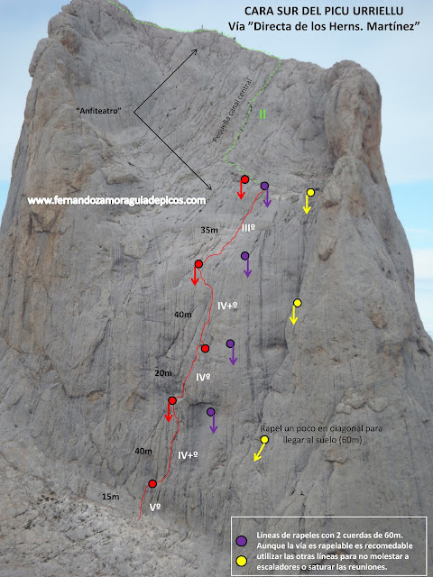 Vía Nani, 300m 6a, cara este del Naranjo de Bulnes.