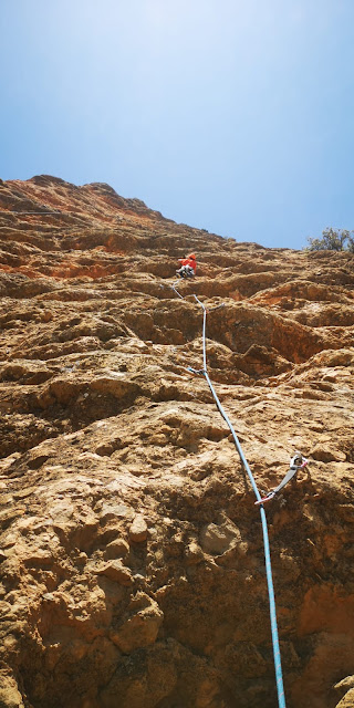Vía Pandemia al Mallo Cuchillo, Riglos. 230m 6c/6a obl.