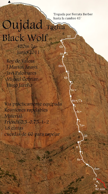 Taghia, Black Wolf 420m/7a+