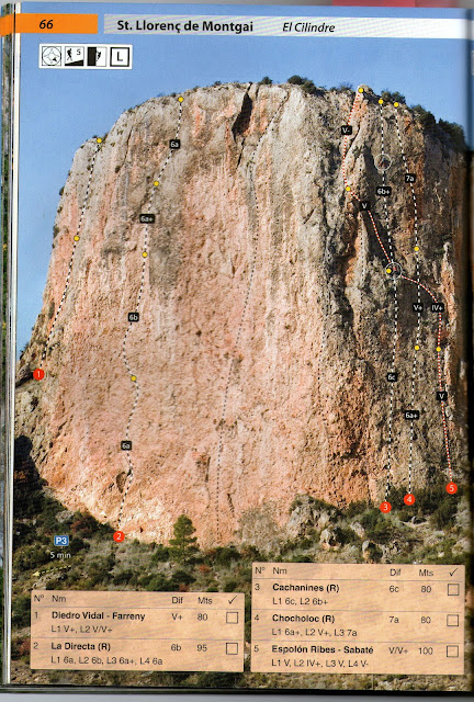 Directa al cilindro (6b), Cachachines (6c) y Autopista al infierno (6c). Sant LLorenç de Montgai