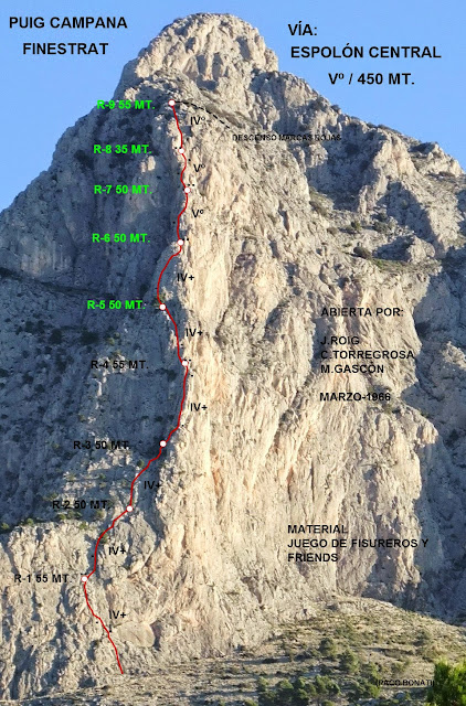 Espolón Central Puig Campana 400m / Vº