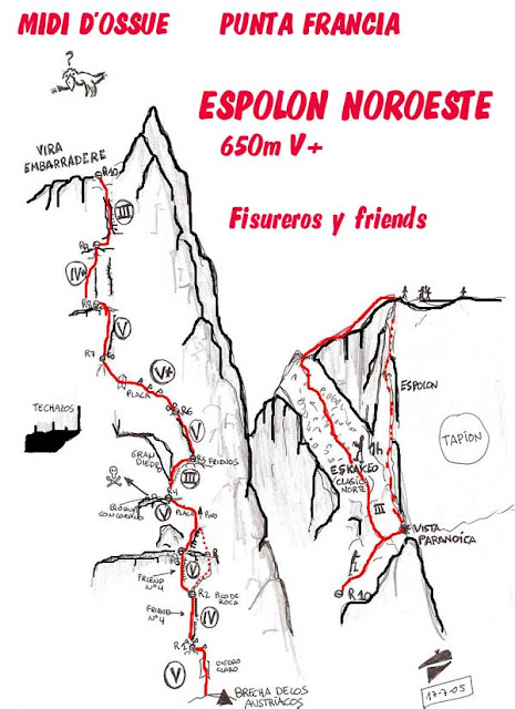 Espolón NW integral al Midi / MD 700m