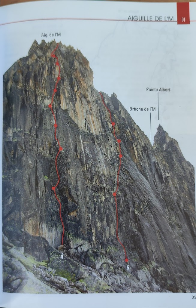 Escalada vía Couzy a la Aguile de la M, Chamonix.
