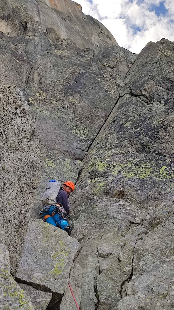 Escalada vía Couzy a la Aguile de la M, Chamonix.