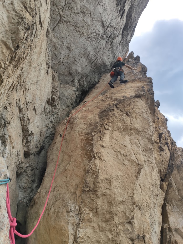Vía Indiana Jaune (260m 6c/6b obl.) Maladiere, Chamonix.