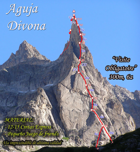Visita Obligatoria 400m/6a+, Aguja Dibona